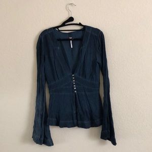 Blue free people top
